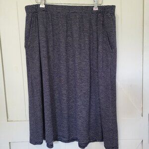 Eileen Fisher Striped Knit Hemp & Organic Cotton Blend Skirt Women's L Pockets